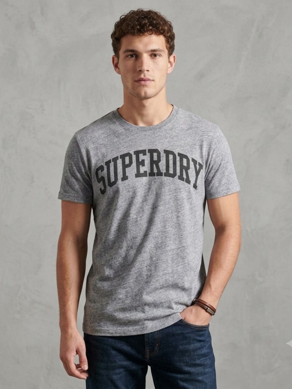 Superdry Men's Grey Logo Crew Neck T-Shirt Size XL